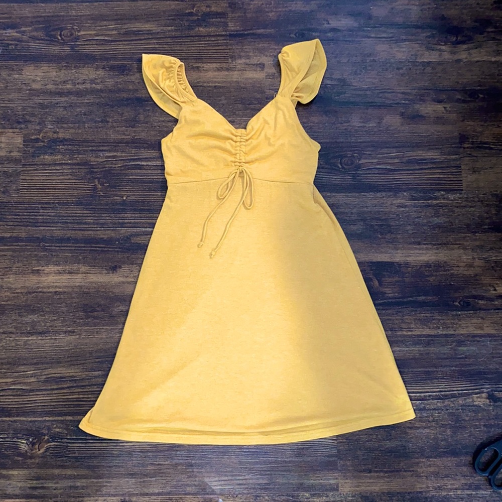 Only worn ONCE - A-line gold dress